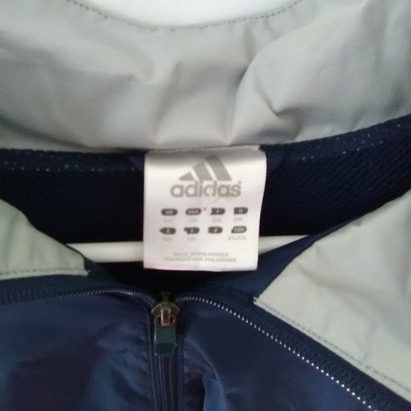 Adidas Men's Jacket/Coat Windbreaker Color Blue/White 3 Stripe Size 2XL - Picture 2 of 6